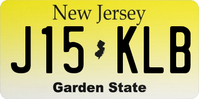 NJ license plate J15KLB