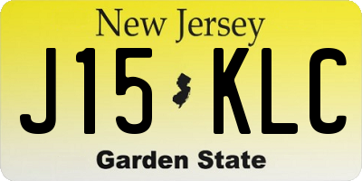 NJ license plate J15KLC