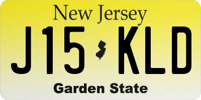 NJ license plate J15KLD