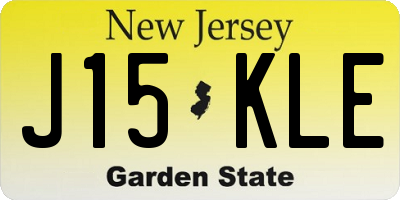 NJ license plate J15KLE