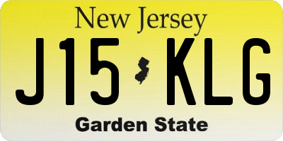 NJ license plate J15KLG