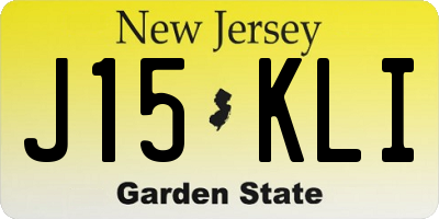 NJ license plate J15KLI
