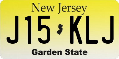 NJ license plate J15KLJ