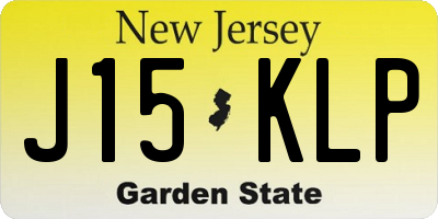 NJ license plate J15KLP