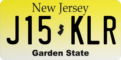 NJ license plate J15KLR