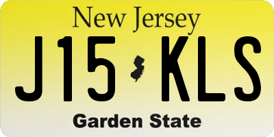 NJ license plate J15KLS
