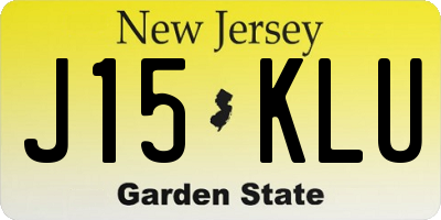NJ license plate J15KLU