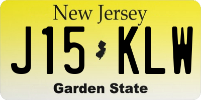 NJ license plate J15KLW
