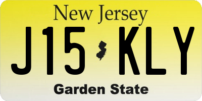 NJ license plate J15KLY