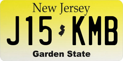 NJ license plate J15KMB