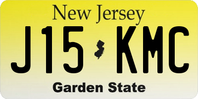 NJ license plate J15KMC