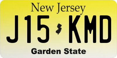 NJ license plate J15KMD