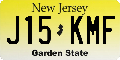 NJ license plate J15KMF