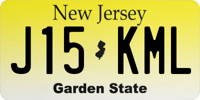 NJ license plate J15KML