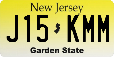 NJ license plate J15KMM