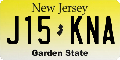 NJ license plate J15KNA