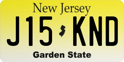 NJ license plate J15KND