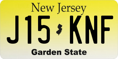 NJ license plate J15KNF