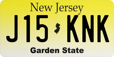 NJ license plate J15KNK