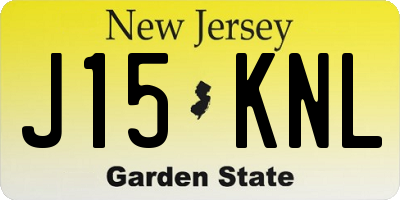 NJ license plate J15KNL