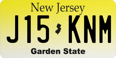 NJ license plate J15KNM