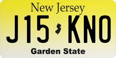 NJ license plate J15KNO
