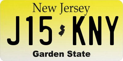 NJ license plate J15KNY