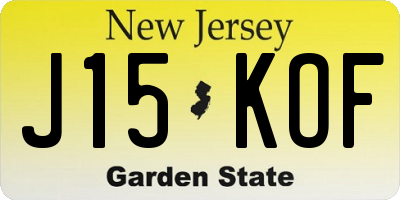 NJ license plate J15KOF