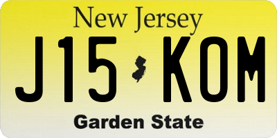 NJ license plate J15KOM