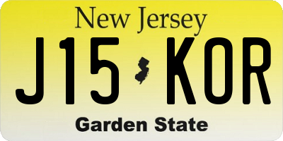 NJ license plate J15KOR