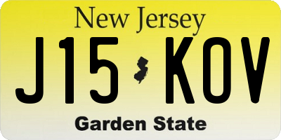 NJ license plate J15KOV