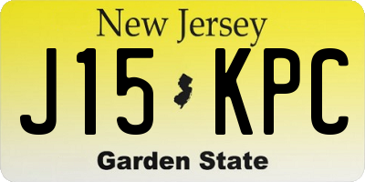 NJ license plate J15KPC