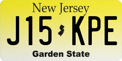 NJ license plate J15KPE