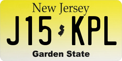 NJ license plate J15KPL