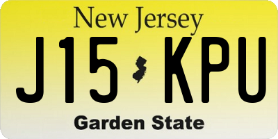 NJ license plate J15KPU