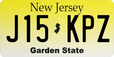NJ license plate J15KPZ