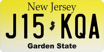 NJ license plate J15KQA