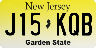 NJ license plate J15KQB