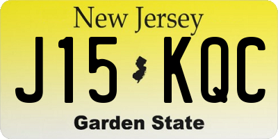 NJ license plate J15KQC