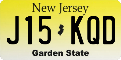 NJ license plate J15KQD