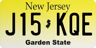 NJ license plate J15KQE