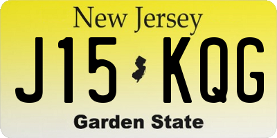 NJ license plate J15KQG