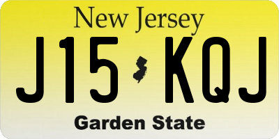 NJ license plate J15KQJ