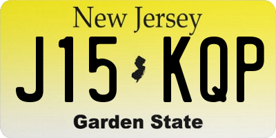 NJ license plate J15KQP
