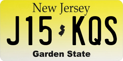 NJ license plate J15KQS