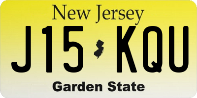 NJ license plate J15KQU