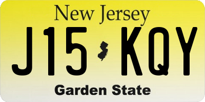 NJ license plate J15KQY