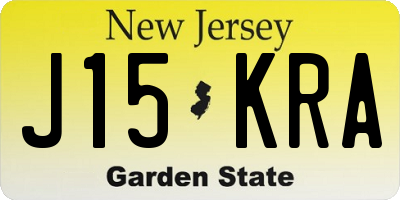 NJ license plate J15KRA