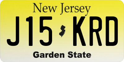 NJ license plate J15KRD
