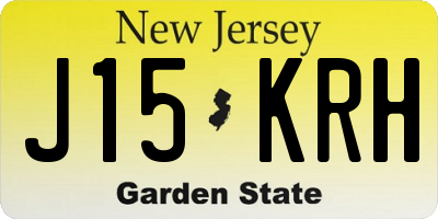 NJ license plate J15KRH